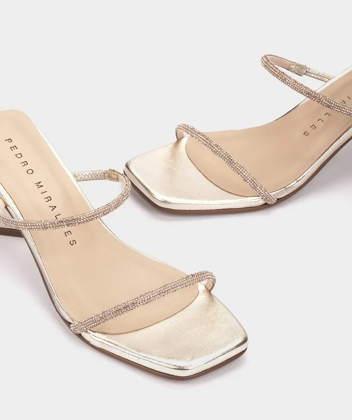 Women Lusail Metallic 8211 Heeled Sandals Pedro Miralles