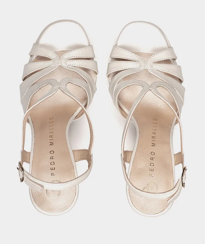 Women Malawi White 8211 Heeled Sandals Pedro Miralles
