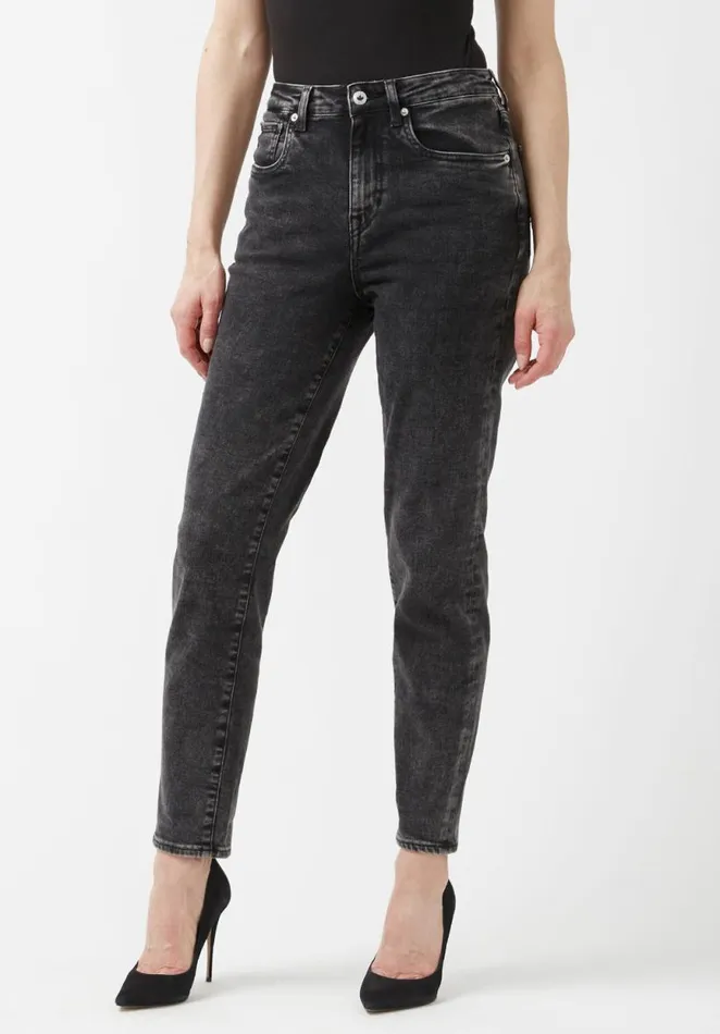 Women Margot Acid Wash Mom Jeans Black Buffalo David Bitton Mom Jeans Margot