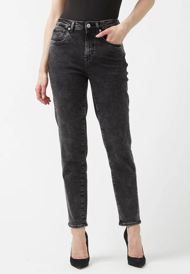 Women Margot Acid Wash Mom Jeans Black Buffalo David Bitton Mom Jeans Margot