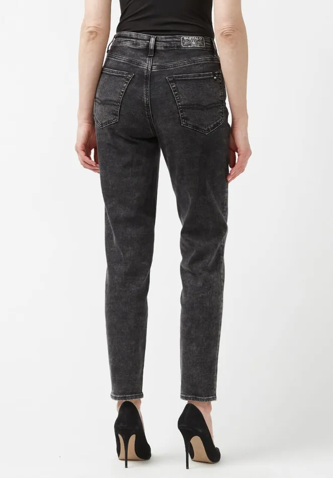 Women Margot Acid Wash Mom Jeans Black Buffalo David Bitton Mom Jeans Margot