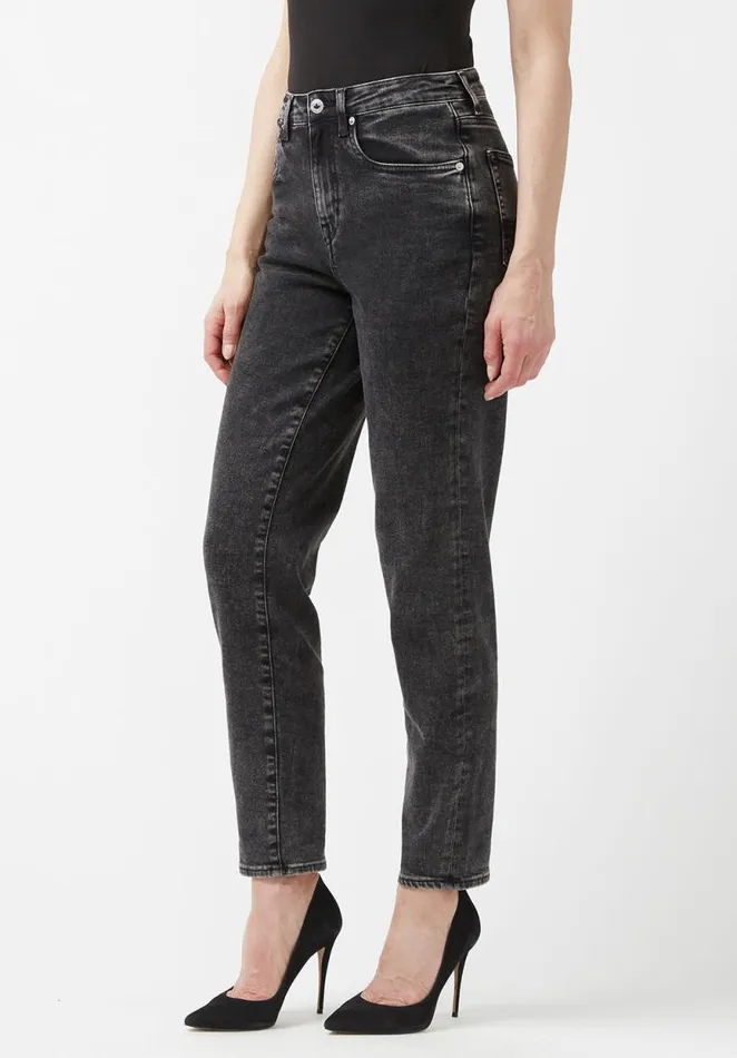 Women Margot Acid Wash Mom Jeans Black Buffalo David Bitton Mom Jeans Margot