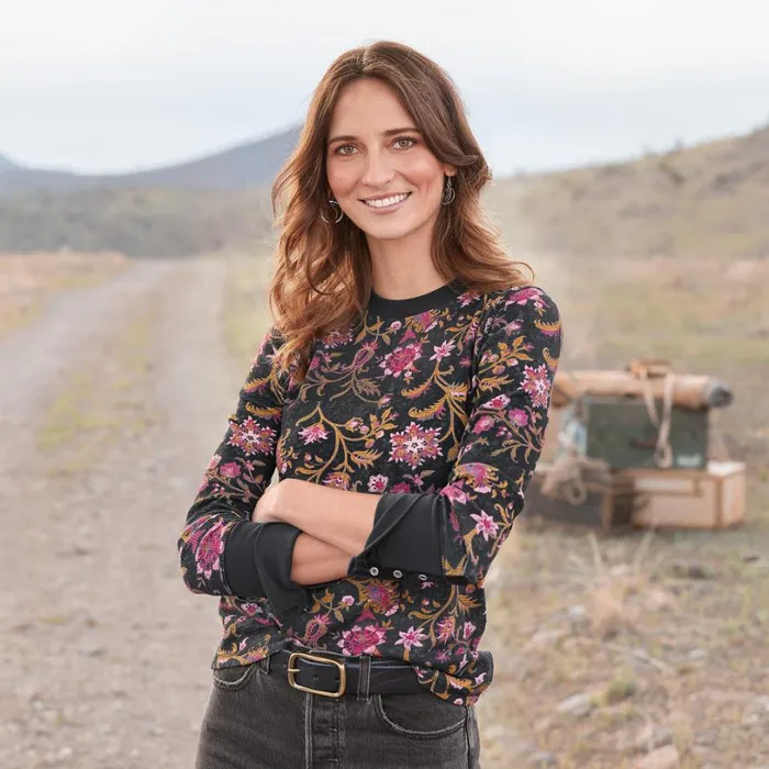 Women Meadowland Thermal Oceana Sundance Catalog Tops
