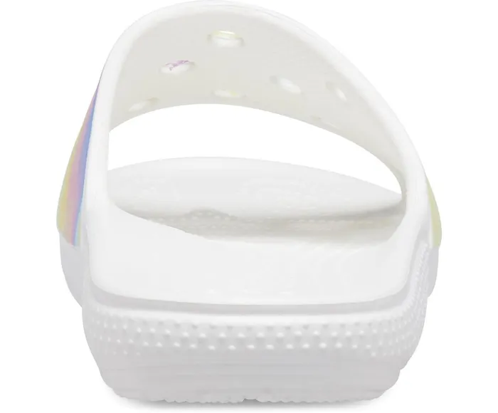 WomenMen Classic Crocs TieDye Graphic Slide White Multi Crocs Sandals