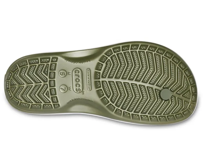 WomenMen Crocband Flip Army Green White Crocs Sandals