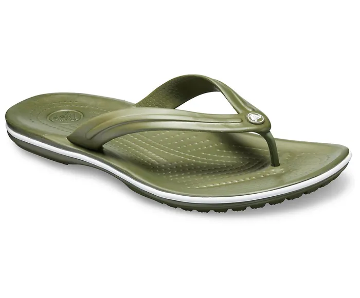 WomenMen Crocband Flip Army Green White Crocs Sandals