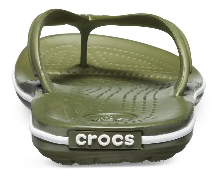 WomenMen Crocband Flip Army Green White Crocs Sandals