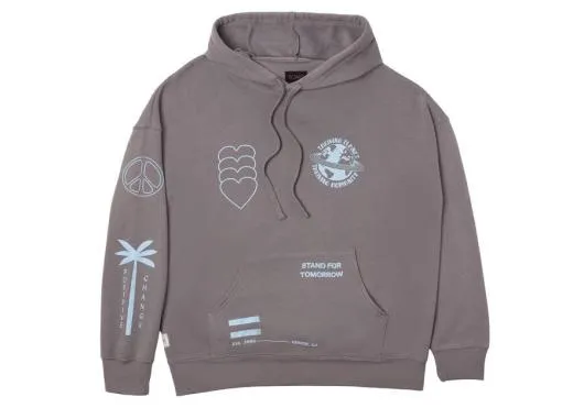 WomenMen Multi Graphic Fleece Hoodie Grey TOMS Sweatshirts