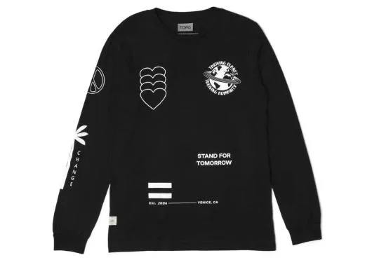 WomenMen Multi Graphic Long Sleeve Tee Black TOMS Sweatshirts