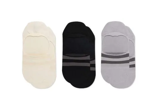 WomenMen Ultimate No Show Socks Mixed Grey 3 Pack Mixed Grey Stripes TOMS Sneakers