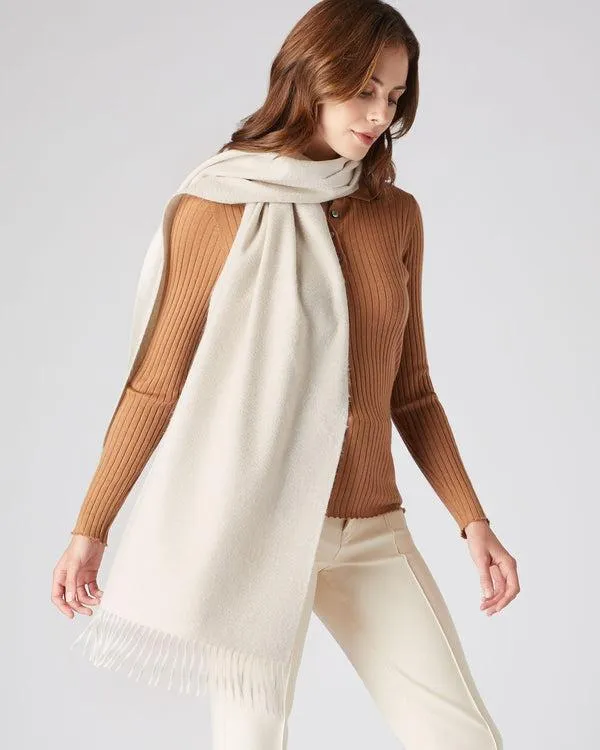 WomenMen Unisex Large Woven Cashmere ScarfIn Ecru White Ecru White NPeal Cashmere Scarves