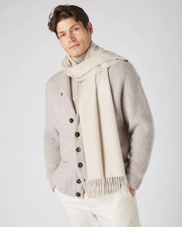 WomenMen Unisex Large Woven Cashmere ScarfIn Ecru White Ecru White NPeal Cashmere Scarves
