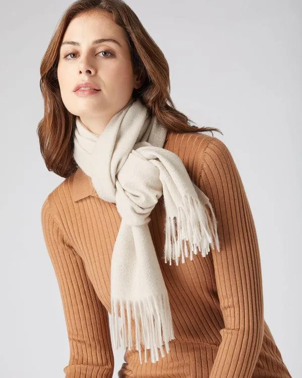 WomenMen Unisex Large Woven Cashmere ScarfIn Ecru White Ecru White NPeal Cashmere Scarves