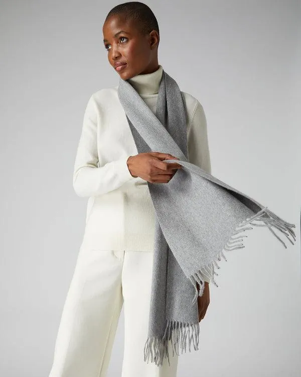 WomenMen Unisex Large Woven Cashmere ScarfIn Flannel Grey Flannel Grey NPeal Cashmere Scarves