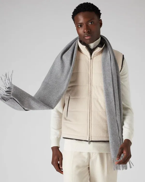 WomenMen Unisex Large Woven Cashmere ScarfIn Flannel Grey Flannel Grey NPeal Cashmere Scarves