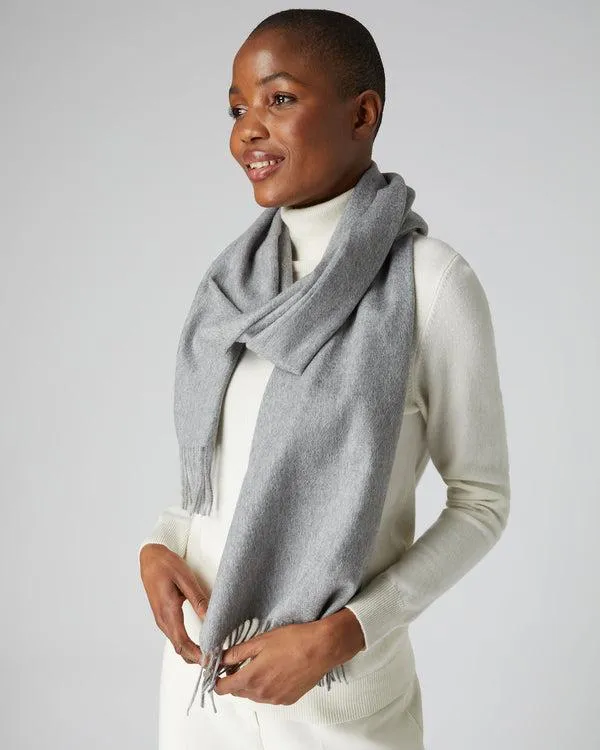 WomenMen Unisex Large Woven Cashmere ScarfIn Flannel Grey Flannel Grey NPeal Cashmere Scarves