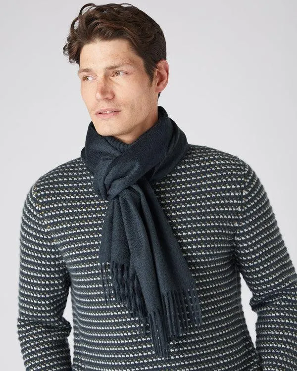 WomenMen Unisex Large Woven Cashmere ScarfIn Grigio Blue Grigio Blue NPeal Cashmere Scarves