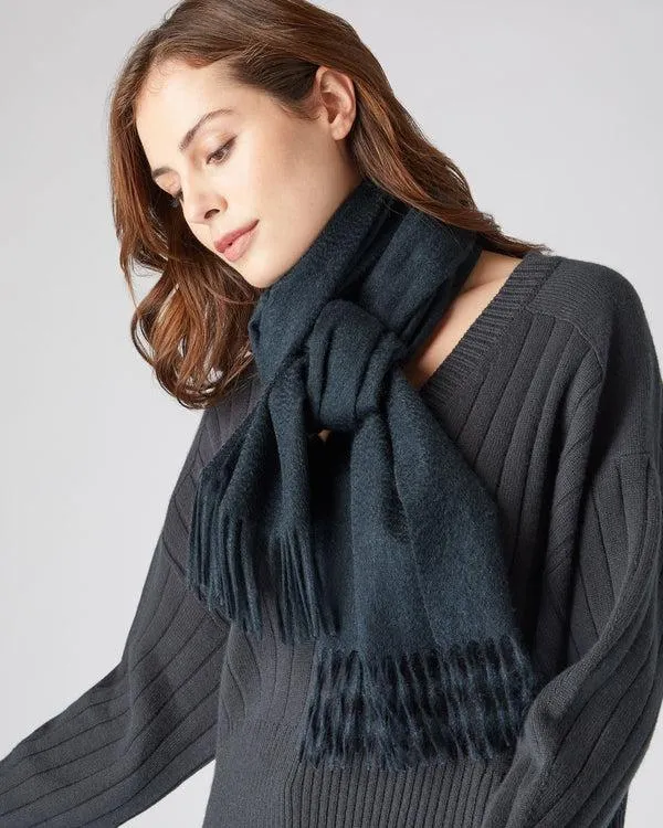 WomenMen Unisex Large Woven Cashmere ScarfIn Grigio Blue Grigio Blue NPeal Cashmere Scarves