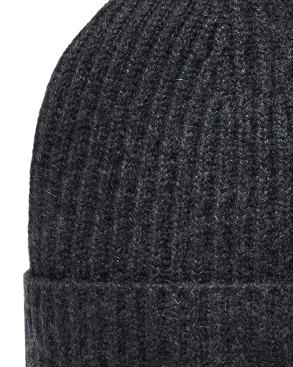 WomenMen Unisex Ribbed Cashmere HatIn Dark Charcoal Grey Dark Charcoal Grey NPeal Hats