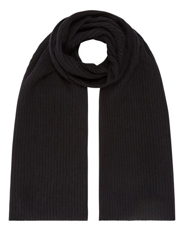 WomenMen Unisex Short Ribbed Cashmere ScarfIn Black Black NPeal Cashmere Scarves WomenMen Unisex Short Ribbed Cashmere ScarfIn Black Black NPeal Cashmere Scarves