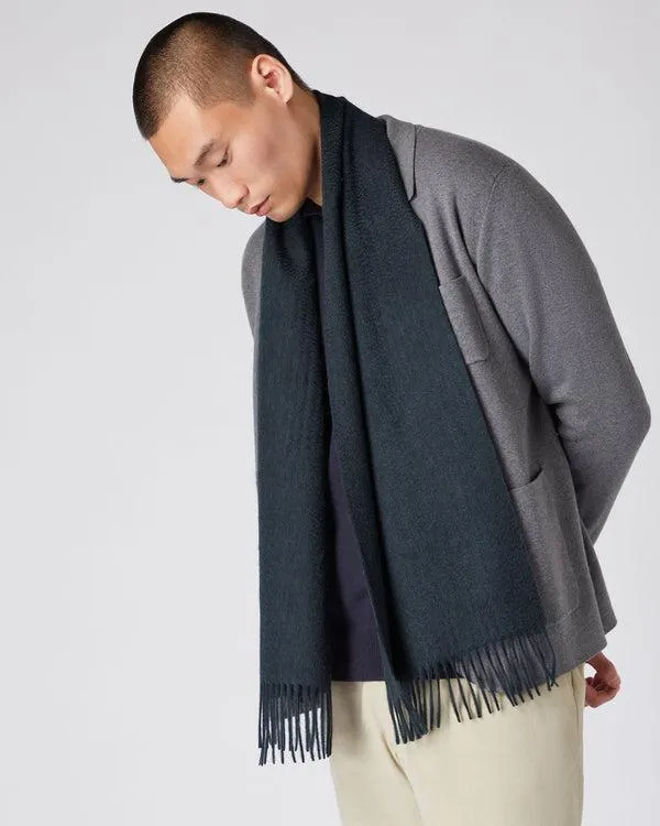 WomenMen Unisex Woven Cashmere ScarfIn Grigio Blue Grigio Blue NPeal Cashmere Scarves