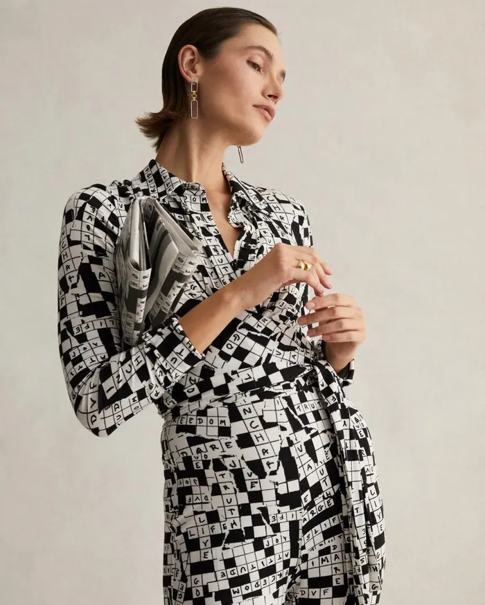 Women Michelle Jumpsuit Tiny Dvf 50th Crossword Ivory DVF Jumpsuits and Rompers