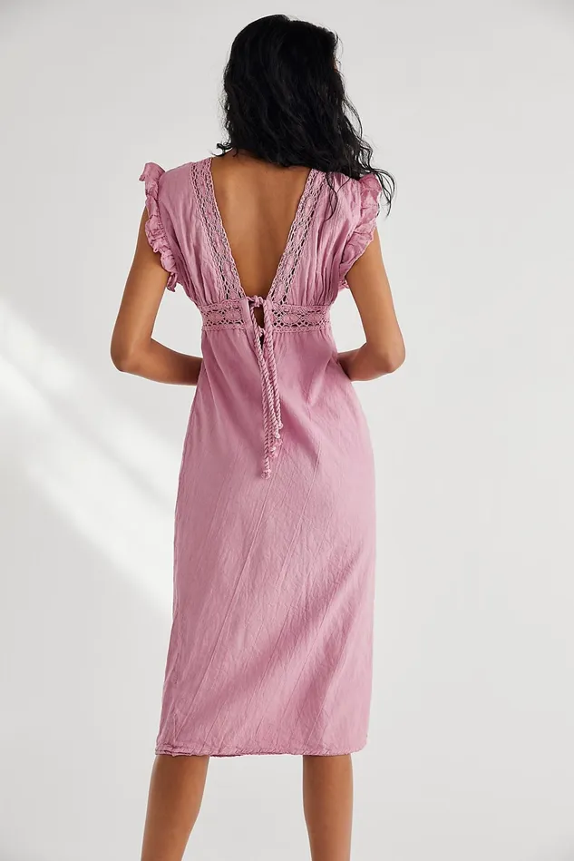 Women Midi Dresses Free People Moca Dress Dried Roses