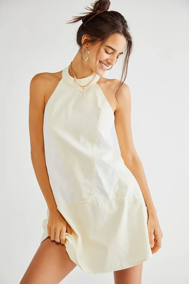 Women Mini Dresses Free People Rising Sun Mini Dress Ivory Combo