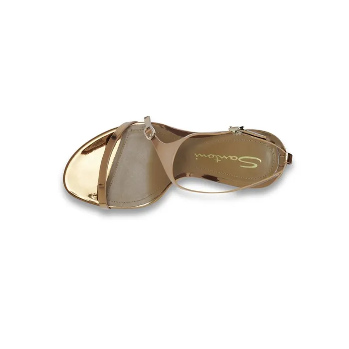 Women Mirrored Gold HighHeel Sandal Santoni Sandals