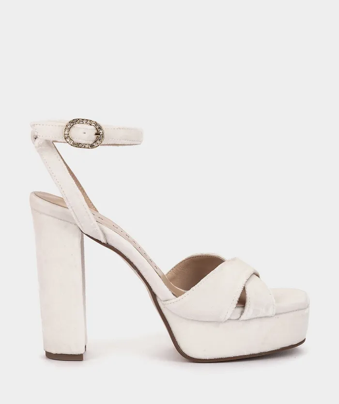 Women Montpellier White 8211 Heeled Sandals Pedro Miralles