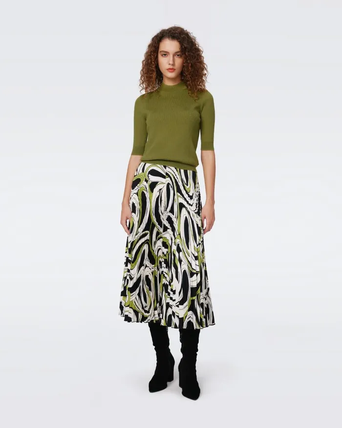 Women Mykola Skirt Huge Cassette Tape Shadow Green DVF Skirts