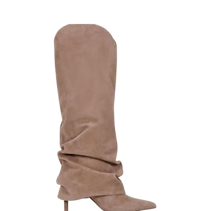 Women Nairine Foldover Dress Boot Natural Suede Marc Fisher Boots and Booties