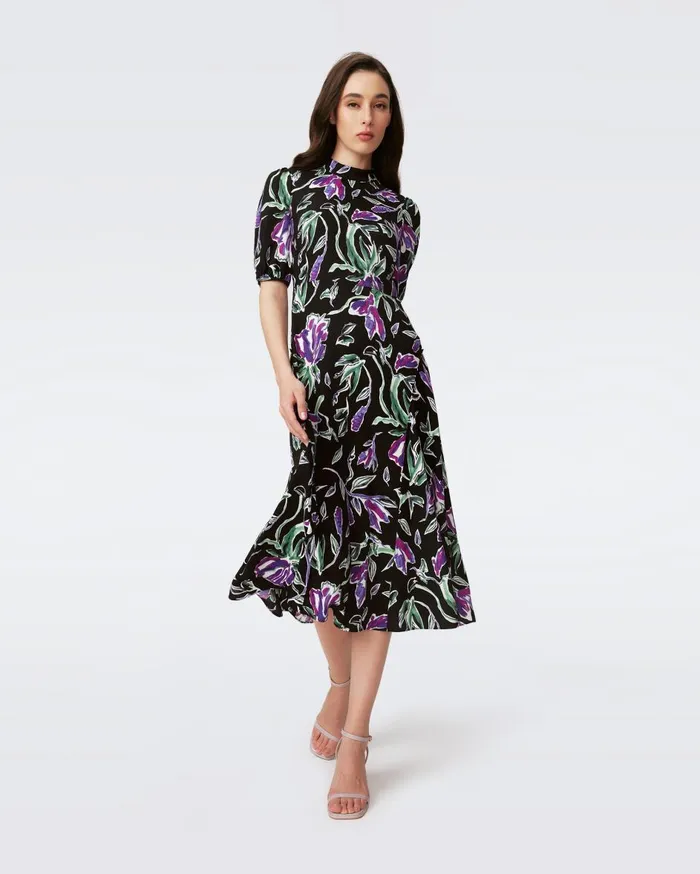 Women Nella Dress Huge Tulip Fields Violet DVF Dresses