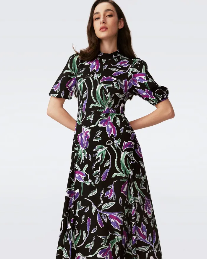 Women Nella Dress Huge Tulip Fields Violet DVF Dresses Women Nella Dress Huge Tulip Fields Violet DVF Dresses