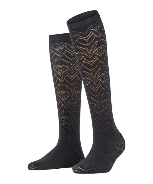 Women Nile Jewel 40 DEN Women Kneehigh Socks Black FALKE Fullyfashioned Stockings