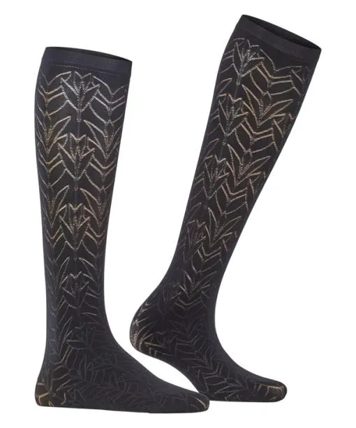 Women Nile Jewel 40 DEN Women Kneehigh Socks Black FALKE Fullyfashioned Stockings