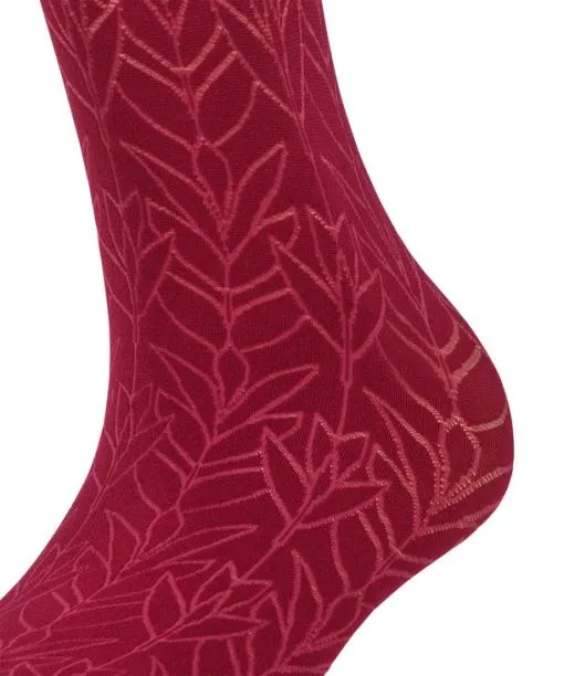Women Nile Jewel 40 DEN Women Kneehigh Socks Red Plum FALKE Fullyfashioned Stockings