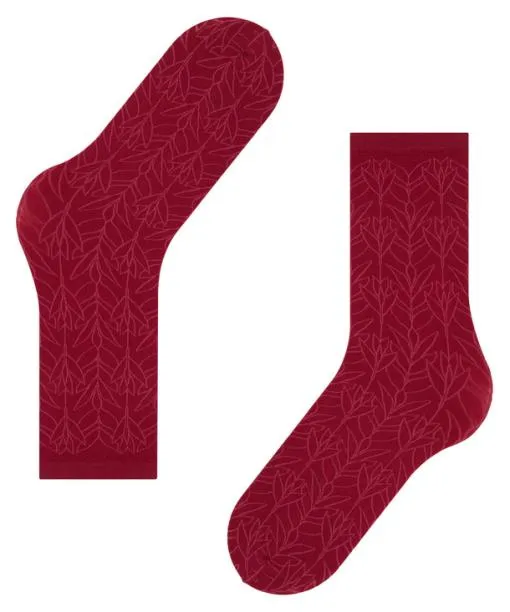 Women Nile Jewel 40 DEN Women Kneehigh Socks Red Plum FALKE Fullyfashioned Stockings