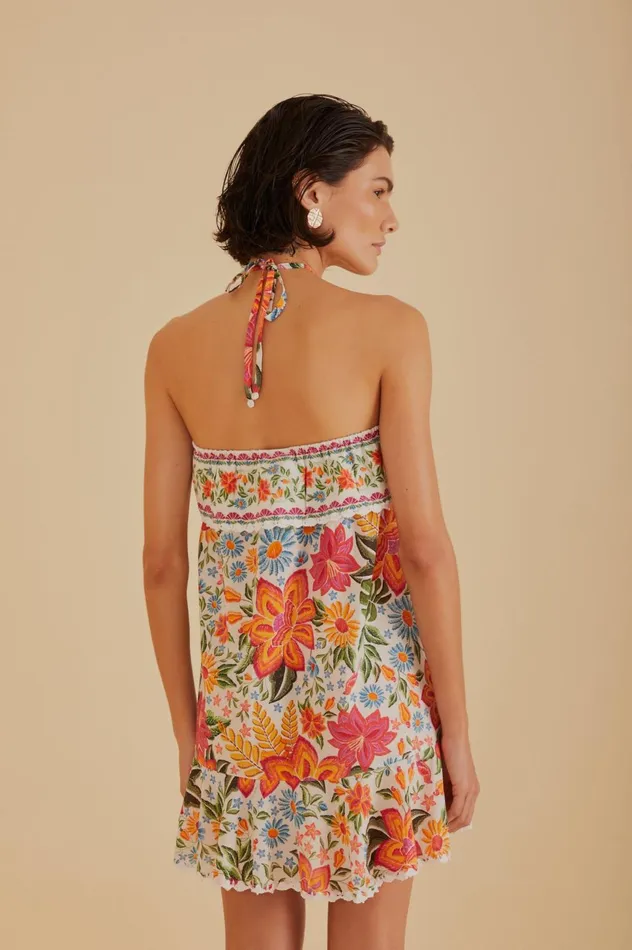 Women OffWhite Bloom Garden Mini Dress Bloom Garden Offwhite FARM Rio Mini Dresses