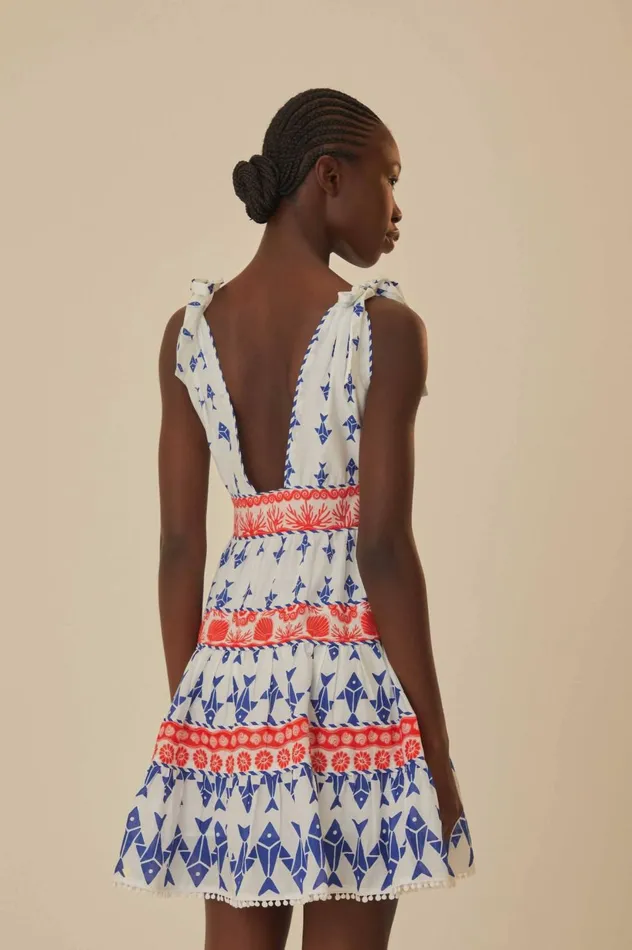 Women OffWhite Graphic Fishes Mini Dress Graphic Fishes Offwhite FARM Rio Mini Dresses