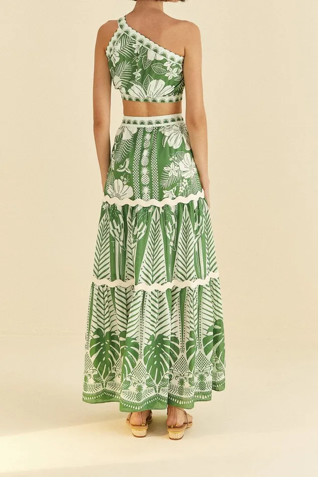 Women OffWhite Macaw Elegance Maxi Skirt Macaw Elegance Offwhite FARM Rio Skirts