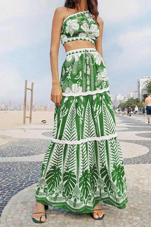 Women OffWhite Macaw Elegance Maxi Skirt Macaw Elegance Offwhite FARM Rio Skirts