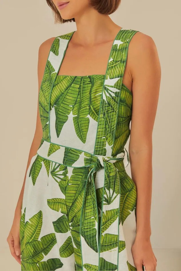 Women OffWhite Palm Fan Jumpsuit Palm Fan Offwhite FARM Rio Jumpsuits