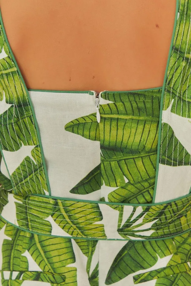 Women OffWhite Palm Fan Jumpsuit Palm Fan Offwhite FARM Rio Jumpsuits