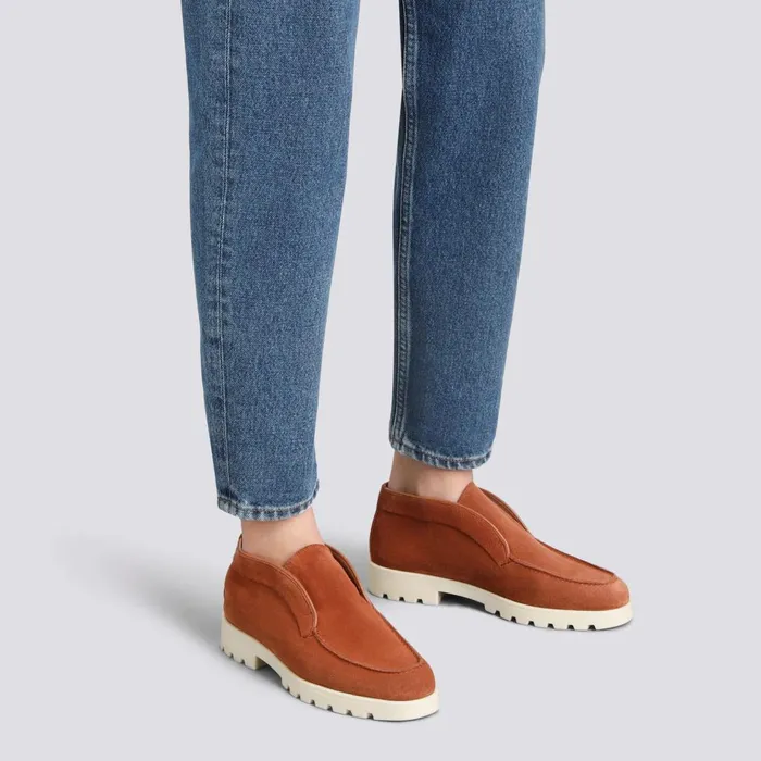 Women Orange Suede Desert Boot Santoni Boots and Ankle Boots