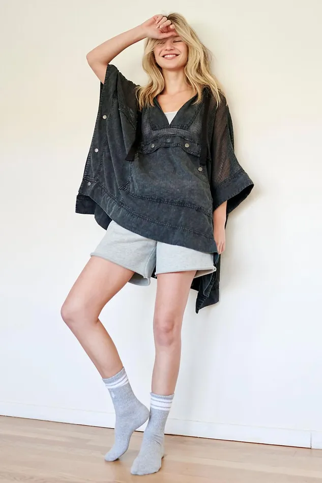 Women Outerwear Free People Day Drifter Poncho Black
