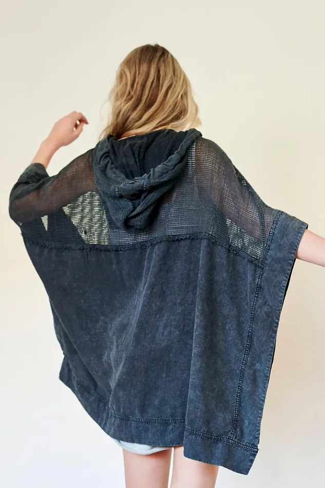 Women Outerwear Free People Day Drifter Poncho Black