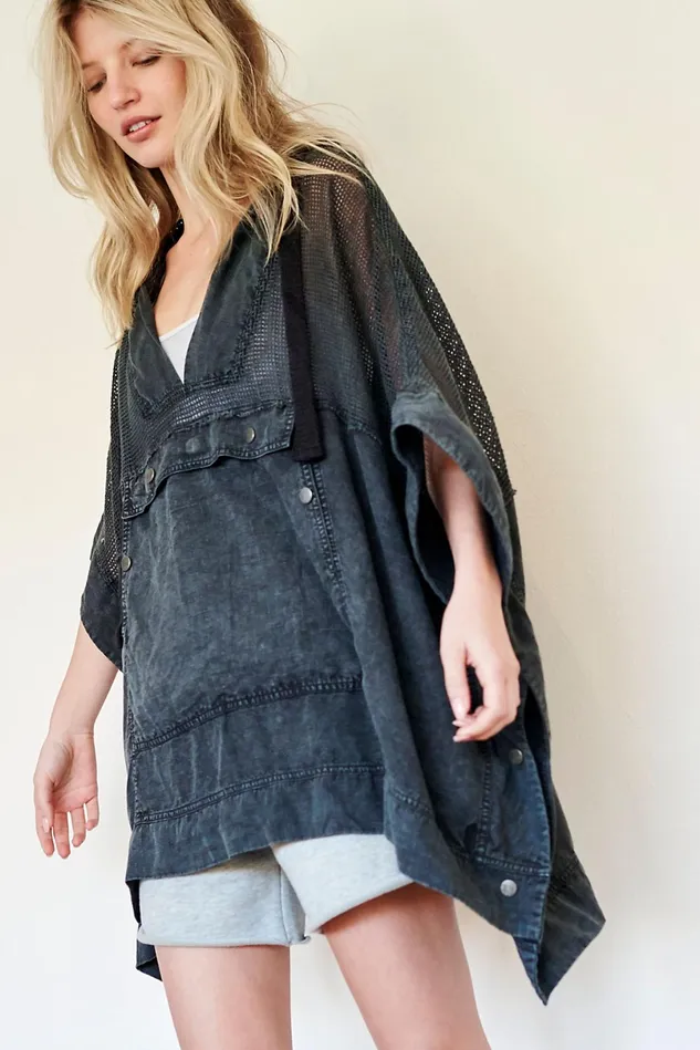 Women Outerwear Free People Day Drifter Poncho Black