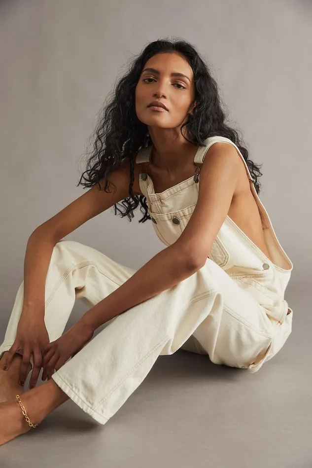 Women Overalls Free People Denimist Overalls Ecru