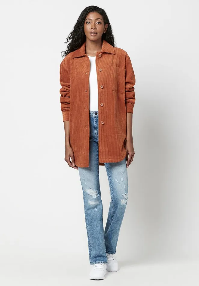 Women Oversize Corduroy Marlene Shacket Spice Brown Buffalo David Bitton Jackets Women Oversize Corduroy Marlene Shacket Spice Brown Buffalo David Bitton Jackets